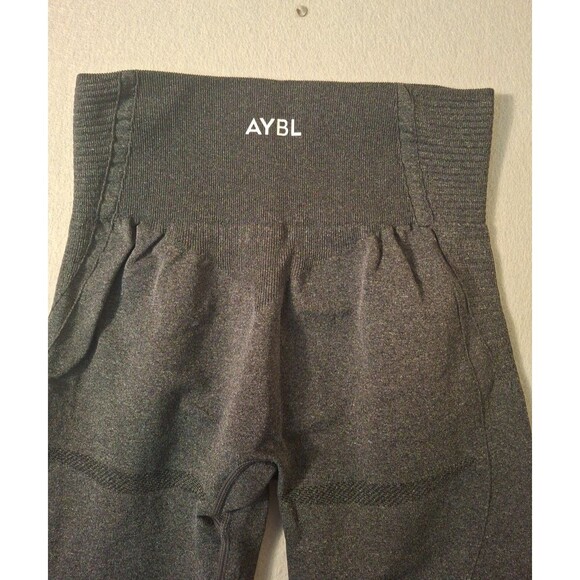 AYBL #BEAYBL (Women's Medium) High Waist Gray Solid Textured Leggings CrossFit - Picture 5 of 6
